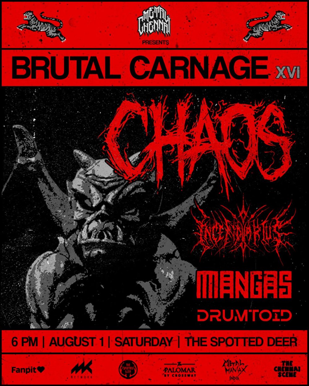 Brutal Carnage XVI : CHAOS, Incendiarius, MANGAS & Drumtoid