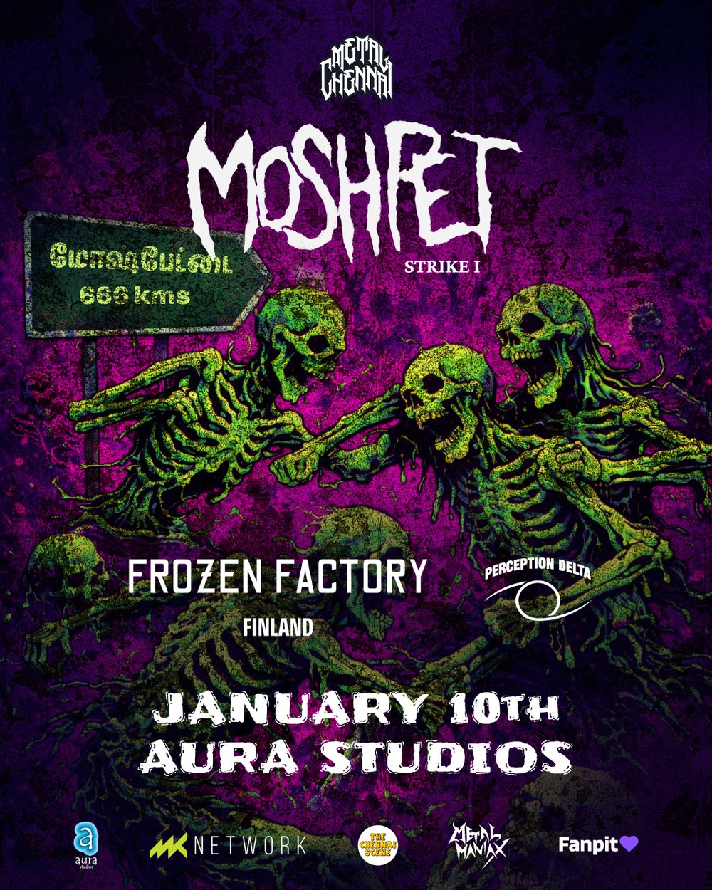 Moshpet Strike 1 | Featuring Frozen Factory (Finland) & Perception Delta | Jan 10th | Aura Studios