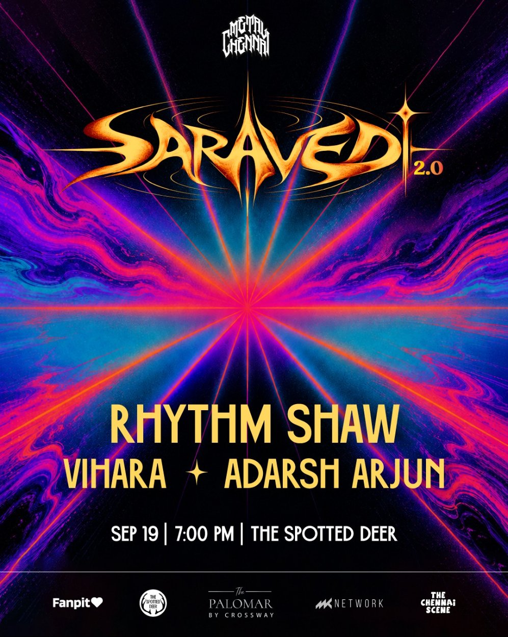 Poster for SARAVEDI Ed.2 : Rhythm Shaw, Adarsh Arjun & Vihara